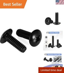 M6-1.0 x 25mm Truss Head Machine Screws – Durable Black Stainless Steel, 25 pcs