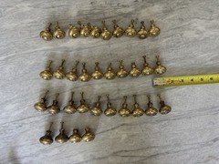34 Polished Brass Traditional Round Cabinet Knobs 1.25in Gold w/ Screws