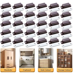 30X Strong Magnetic Cabinet Door Catches Kitchen Cupboard Wardrobe Latch Closure