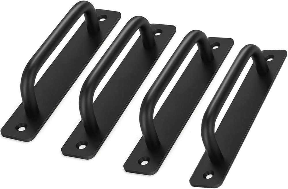 Metal Heavy Duty Barn Door Handle Flush Long Base Handle Pulls for Gate Shed Gar