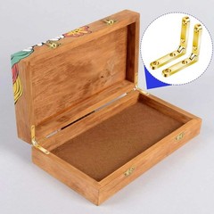 6 Set Small Hinges With Screws for Wooden Box 90° Gold Wine Jewelry Hinge