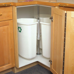 32 Quart Rotary Recycling Center – White Polymer Bins for Easy Sorting