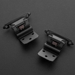 30 PCS 3/8 Inch Inset Cabinet Door Hinges Black SemiConcealed Face Mount