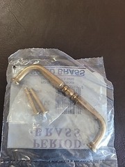Keelwr Brass E70 drawer Pull 3.5 In CC Antique Brass Finish-made In USA