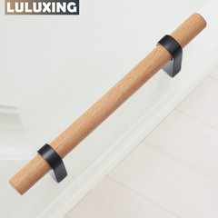 luluxing 6Pcs Wood Cabinet Handles and Pulls 4.4 Inch Double 6 Pieces, Brown