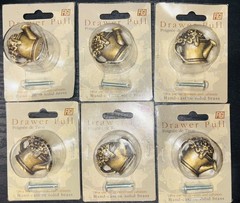 FULL SET-Vintage FIGI Drawer Flower Can Cabinet Pull Cast in Solid Brass!- ‘99