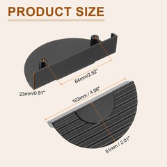 2 Pack Half Moon Cabinet Pull, 2.52″ Hole Center Drawer Pulls, Black