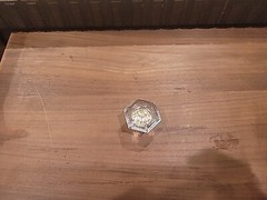 Hexagon Crystal Glass Cabinet Knob W/ Polished Chrome Base-PERIOD BRASS P31-CA3