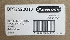 (LOT x25) Amerock BPR7928G10 – 3/8″ Inset Face Mount Cabinet Hinge (Pair)