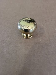 1.25 In Round POLISHED Brass Cabinet Knob–NOS