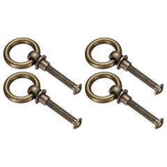 4Pcs 0.79 Inch Brass Drawer Pulls and Knobs Cupboard with Screws , Bronze