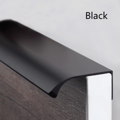 Kitchen Cabinet Door Handles Contemporary Lip Pull Pulls Drawer Black/Champagne