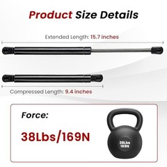 16in 40lb/38lb Heavy Duty Gas Springs Struts Lift Support Shocks 16in – 38lb