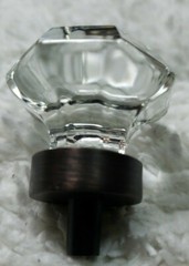 Cosmas 5268ORB-C Oil Rubbed Bronze & Clear Glass Cabinet Knob x 4