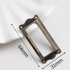 12pc Zinc Alloy Cabinet Drawer Tag Label Pull Frame Handle File Name Card Holder