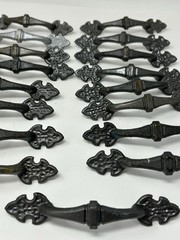 Cabinet Handles Drawer Pulls Lot of 17! 5 1/2 Inches Wide 3 Metal Fleur De Lis