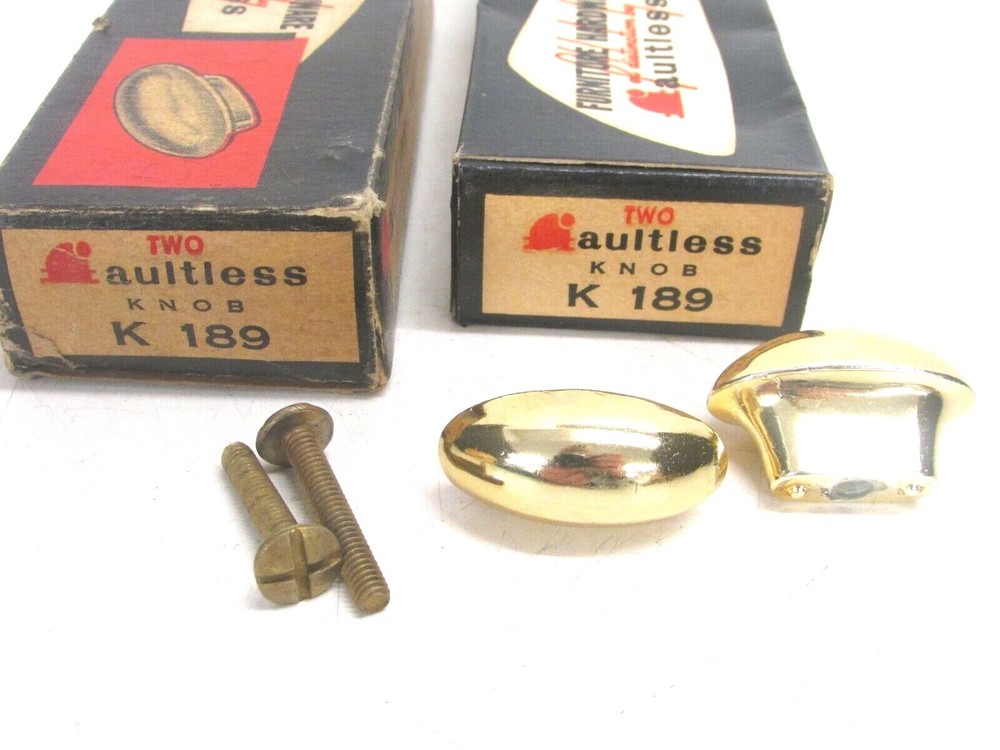 NOS! LOT OF (4) FAULTLESS PLATED CABINET/DRAWER KNOB, K189