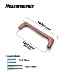 4 Inch 102mm Antique Copper Zinc Alloy Retro Cabinet Pulls 6 PCS
