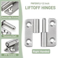1.5in Lift Off Hinges 4Pack, 304 Stainless Steel Small Cabinet Hinges, Pin-on…
