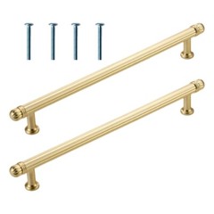 Set of 2 Gold Finish Drawer Handle Sturdy Zinc Alloy Pull for Home Use