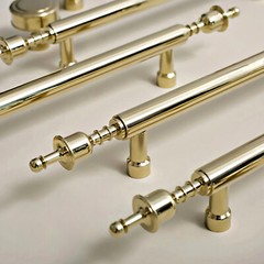 Cabinet Pull Knob Solid Brass Shiny Gold Pull Wardrobe Pulls Dresser Knobs
