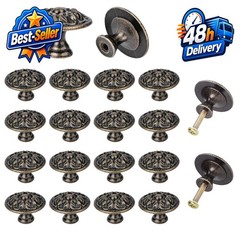 Vintage Oil Rubbed Cabinet Knobs 20 Pack Antique Bronze 30mm