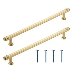 Set of 2 Gold Finish Drawer Handle Sturdy Zinc Alloy Pull for Home Use