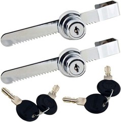 Sliding Glass Door Ratchet Lock with Chrome Finish, Keyed Alike Showcase Display