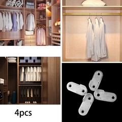 4 X Rail Hanger Standard Tube Support Wardrobe Rod Socket Fitting Round Bracket