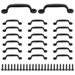 Auvotuis 10Pcs Black Barn Door Handles, 2.95″ Hole to 3.5 Inch,