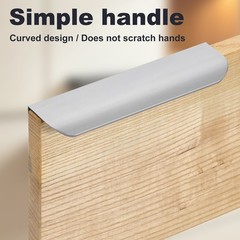 5 Pack 3.15″ Edge Finger Pulls, Aluminum Concealed Tab Pulls, Grey