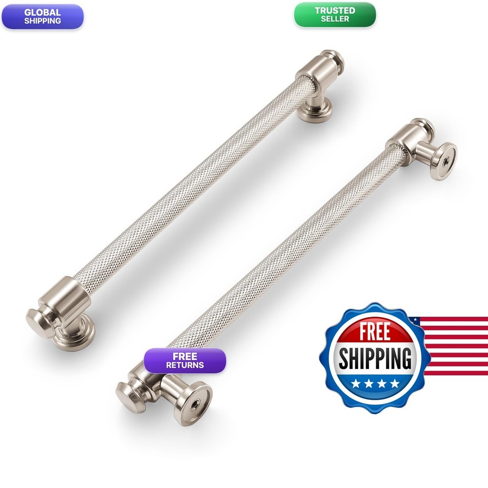 Povefonk 10 Pack 7-1/2 Inch192Mm Brushed Satin Nickel Kitchen Cabinet Handles