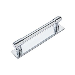 5 PCS 33/4 Inch 96 mm Polished Chrome Cabinet Pull Backplate Drawer Handle