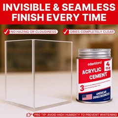 Acrylic Bonding Cement with Applicator Bottle 4 oz, Clear Adhesive for Plexiglas