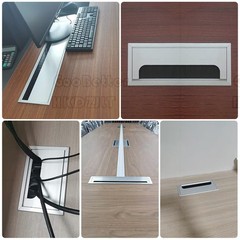 Aluminium Alloy Computer Desk Grommet Table Cable Tidy Wire Hole Cover Rectangle