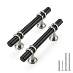 Rergy 10 Pack 3 Inch Black and Brushed Nickel Cabinet Pulls Heavy-Duty Kitche…