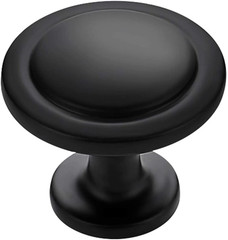 Matte Black round Cabinet Knobs,Zinc Pulls,1-1/4 Inch,40 Pack | Solid Zinc Alloy