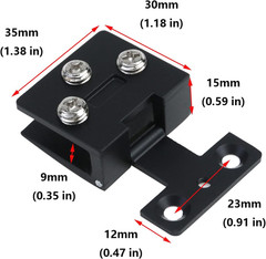 2 Pcs Glass Cabinet Door Hinges,Fits 5-8Mm Cabinet Glass Doors | Zinc Alloy Matt