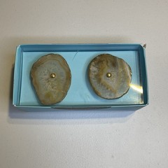 Rough Edge Agate Slice Cabinet Drawer Pulls – Cynthia Rowley New York – 2X
