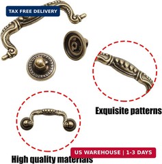 8 Pcs 3 Inch P02 Drop Drawer Handles Antique Brass(Gold) Cabinet Handle Drawer P