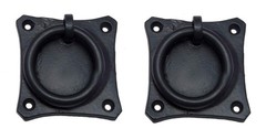 “Pethahiah” Antique Cast Iron Cabinet Ring Drop Pulls (2.5″ x 2 Pack, Matte B…