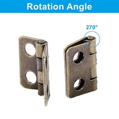 Zorveiio 24 Mini Hinges 13x12mm Antique 0.47″x0.5″,24Pcs, Bronze