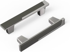 Haliwu 16 Pack Grey and Silver 2 Tone Drawer Handles Cabient Pulls, Zinc Alloy