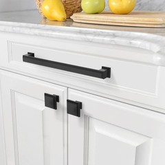 Seis tiradores para gabinete negro mate de 11.3 pulgadas para cocina y muebles