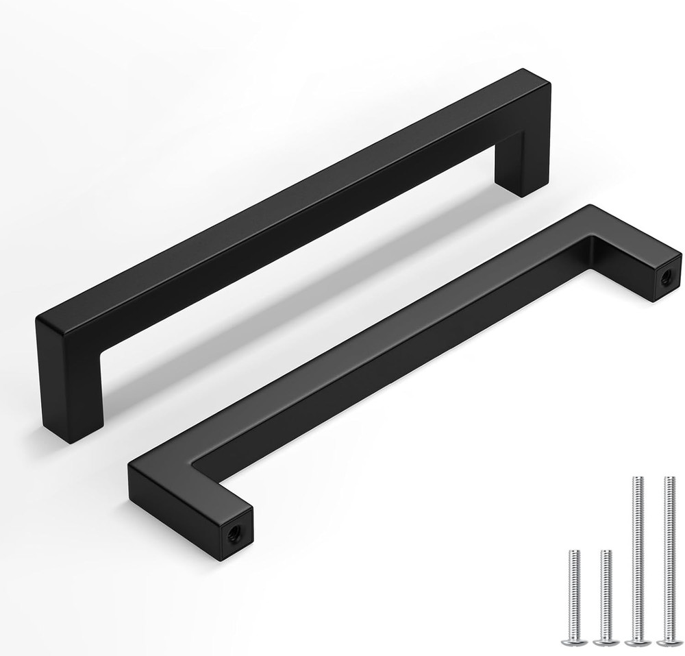 Homdiy 30 Pack Black Cabinet Handles, 6-5/16 Inch(160 Mm) Hole Centers Cabinet P