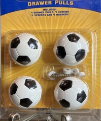 Soccer Ball Drawer Knobs Set 4 Sports Kids Room Cabinet Dresser Pulls NEW