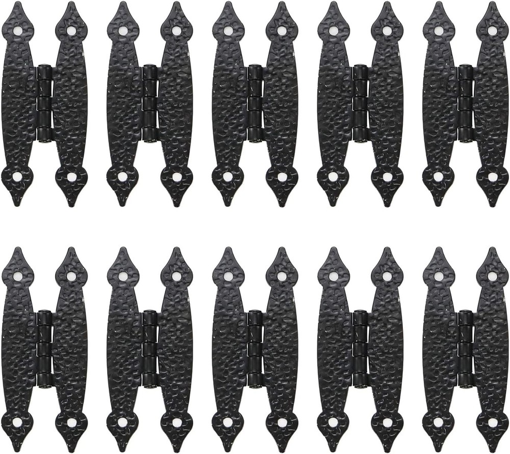 10pcs Cabinet Decorative Hinges, Antique H-Shaped Cold Rolled Steel Flat Hing…