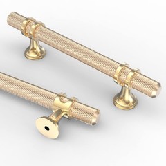 10 Pack 3.75 Inch96mm Knurled Matte Black And Champagne Bronze Kitchen Cabinet
