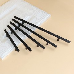 5pcs Black Stainless Steel Furniture Cabinet Handles Drawer Pulls for Home