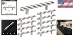 Sleek 3 Inch Brushed Nickel Cabinet Handles – 10 Durable Stainless Steel Pieces
